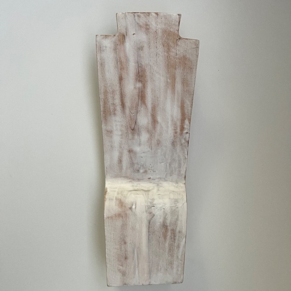 NEW Whitewashed Wooden Necklace Display Bust 15.5" - Picture 7 of 7